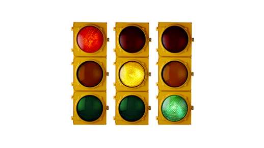 three traffic lights